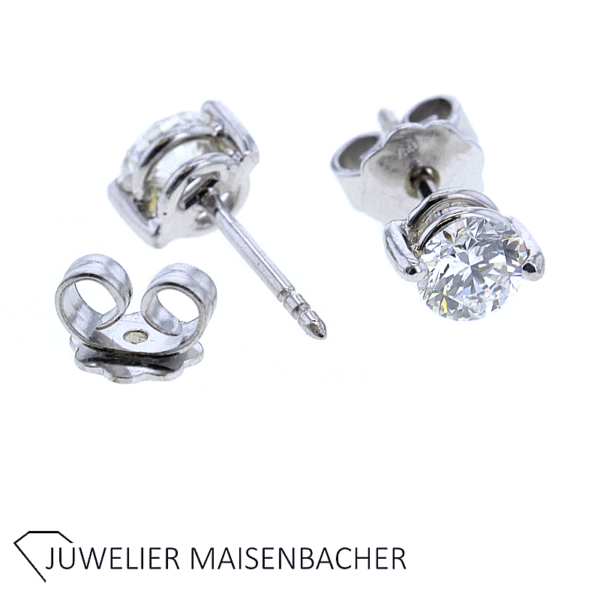 Brillantohrstecker Solitär insgesamt ca. 0,94 ct Gold – Bild 6
