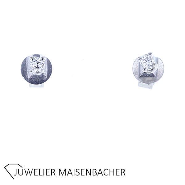 Klassische Brillantohrstecker Solitär Gold – Bild 6