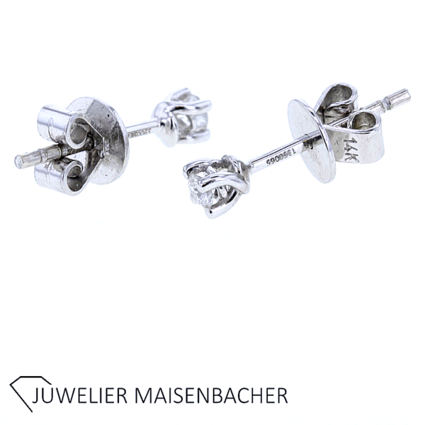 Klassische Brillantohrstecker Solitär Gold – Bild 7