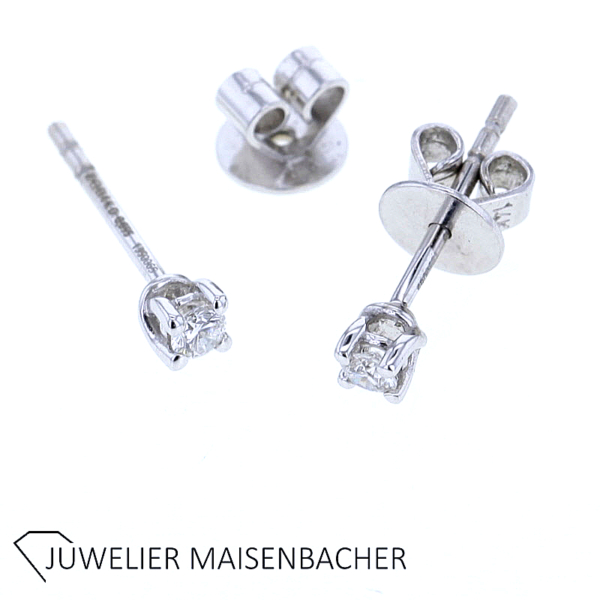 Klassische Brillantohrstecker Solitär Gold – Bild 8