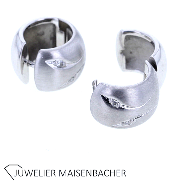 Creolen/Ohrhänger mit Brillant Gold – Bild 2