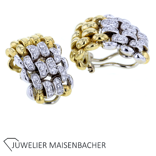 Außergewöhnliche Ohrclips mit Brillanten Gold – Bild 3