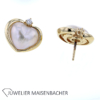Ohrstecker mit Mabé-Zuchtperle in Herzdesign und Brillant Gold