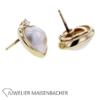 Ohrstecker mit Mabé-Zuchtperle in Herzdesign und Brillant Gold – Bild 2