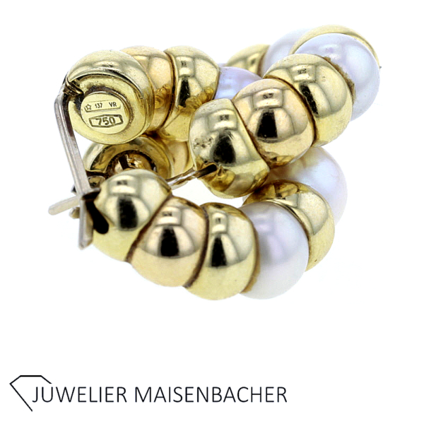 Creolen mit Zuchtperle Gold – Bild 4
