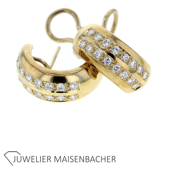 Zeitlose Brillant Halbcreolen mit Clip in Gold – Bild 4