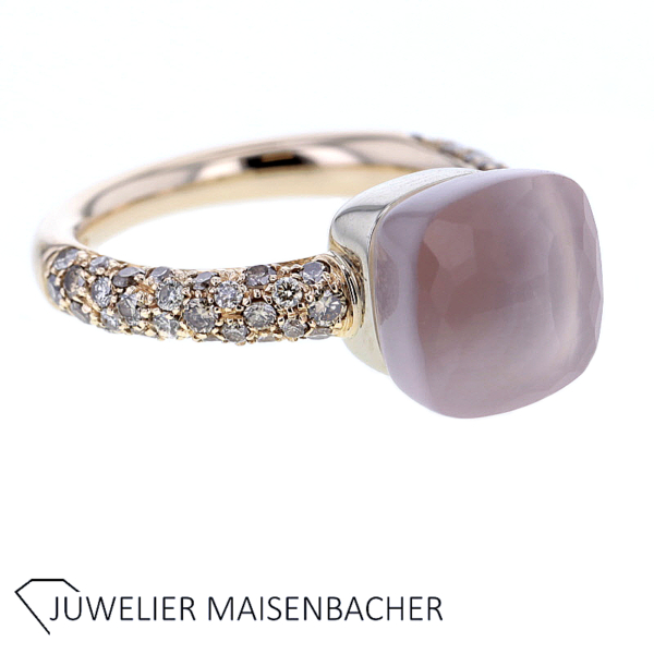 Pomellato Nudo Ring Rosenquarz mit Brillanten