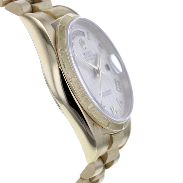 Rolex Day-Date Borke, Ref. 18248, Gelbgold 750/-, Pyramid-Blatt – Bild 5