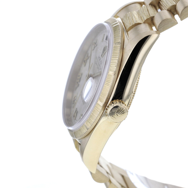 Rolex Day-Date Borke, Ref. 18248, Gelbgold 750/-, Pyramid-Blatt – Bild 6