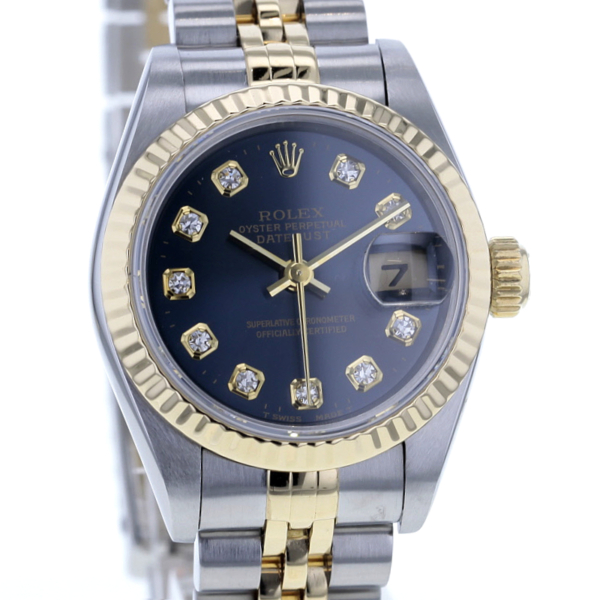 Rolex Lady-Datejust 69173, 10 Diamanten, Stahl/Gold, Box u. Papiere 1995