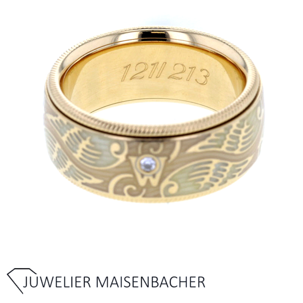 Wellendorff Drehring Jahresring 2013 Limitiert Schutzengel mit Brillanten Gold