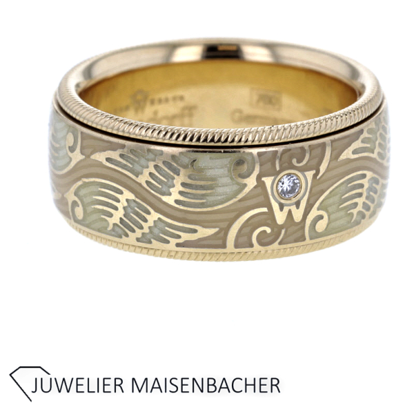 Wellendorff Drehring Jahresring 2013 Limitiert Schutzengel mit Brillanten Gold – Bild 3