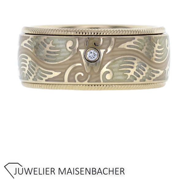Wellendorff Drehring Jahresring 2013 Limitiert Schutzengel mit Brillanten Gold – Bild 2
