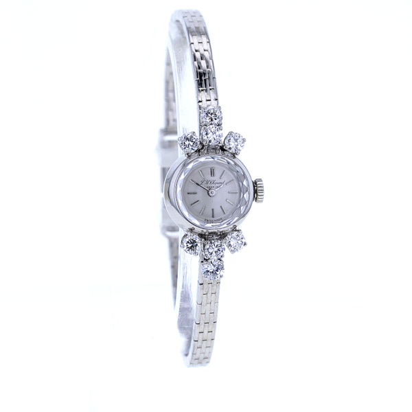 L.U.Chopard Vintage Cocktail-Damenuhr 18 kt. Weißgold mit 8 Brillanten – Bild 2