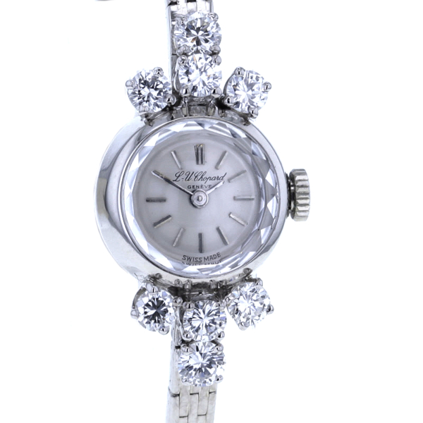 L.U.Chopard Vintage Cocktail-Damenuhr 18 kt. Weißgold mit 8 Brillanten