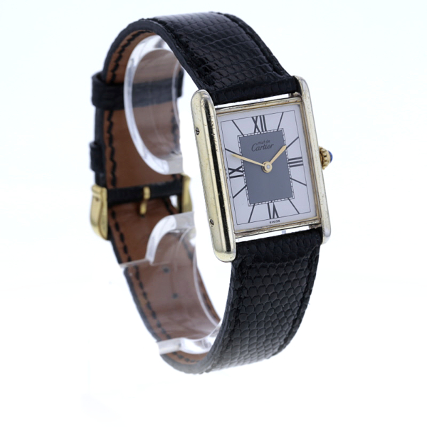 Cartier Tank Vermeil Silber 925/- Plaque 20M, Quarz – Bild 4