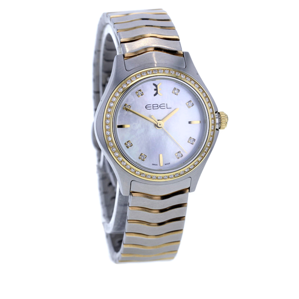 Ebel Classic Wave Lady Stahl/Gold Diamanten, Perlmutt-Blatt, ungetragen – Bild 2