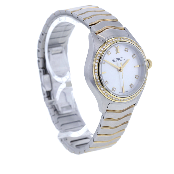 Ebel Classic Wave Lady Stahl/Gold Diamanten, Perlmutt-Blatt, ungetragen – Bild 4