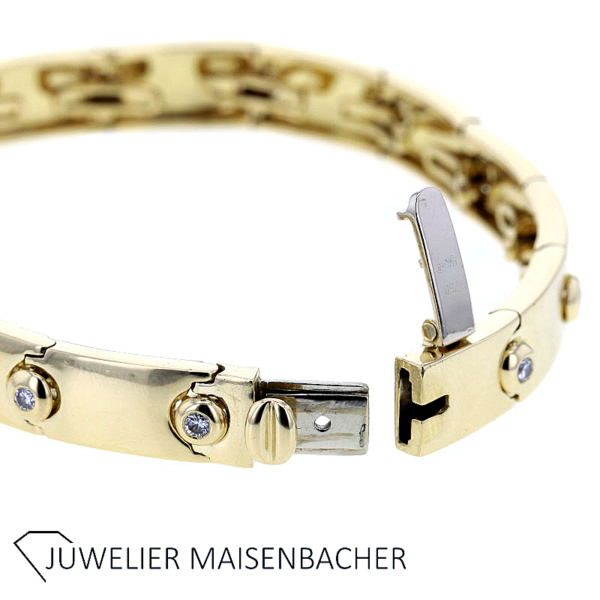 Massives zeitloses Armband mit Brillanten Gold – Bild 6