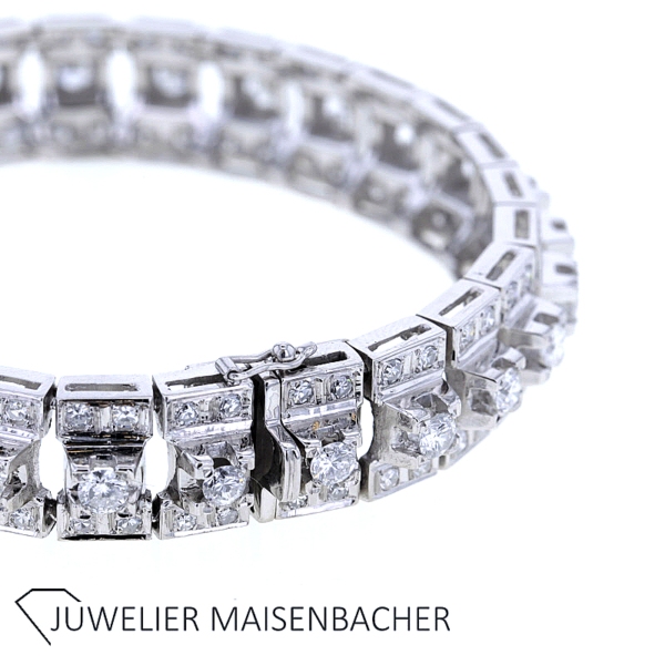 Massives Vintage Diamantarmband in 750er Weißgold – Bild 5