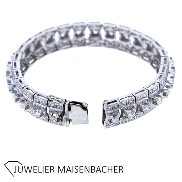 Massives Vintage Diamantarmband in 750er Weißgold – Bild 2