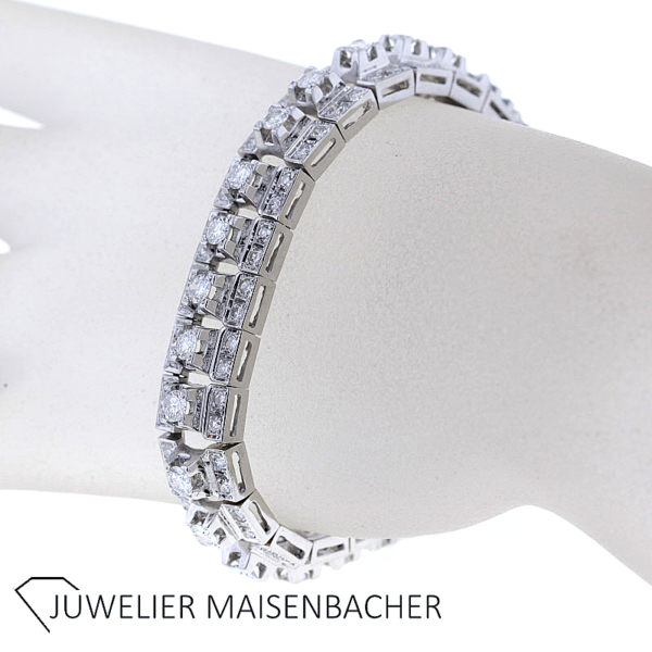 Massives Vintage Diamantarmband in 750er Weißgold