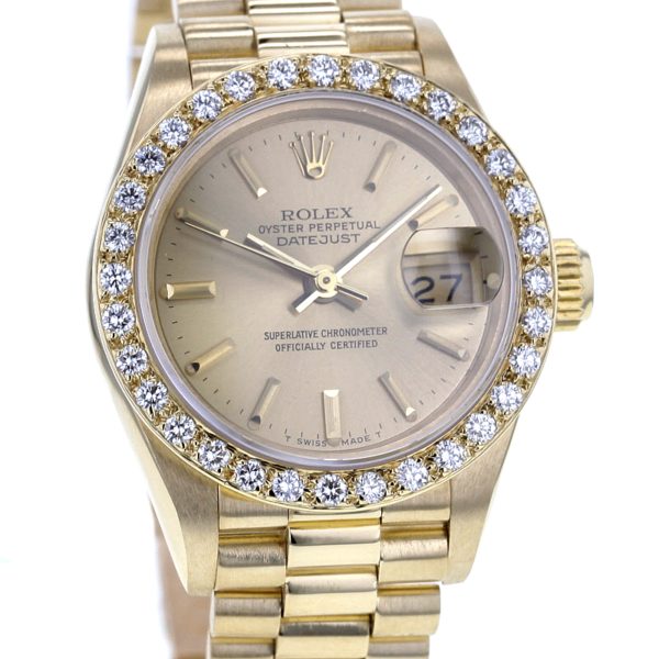 Rolex Lady-Datejust Ref. 69178 18K. Gelbgold mit Brillantlünette 32 Diam.