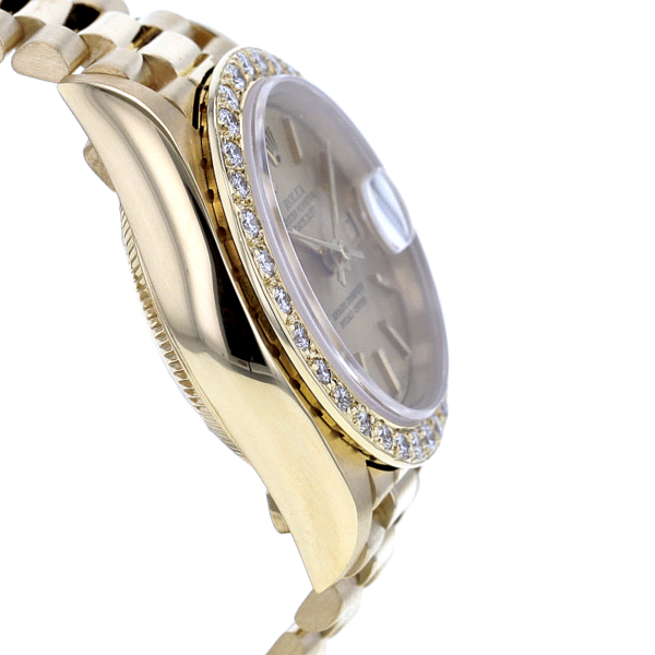 Rolex Lady-Datejust Ref. 69178 18K. Gelbgold mit Brillantlünette 32 Diam. – Bild 5