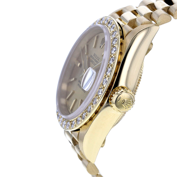 Rolex Lady-Datejust Ref. 69178 18K. Gelbgold mit Brillantlünette 32 Diam. – Bild 6