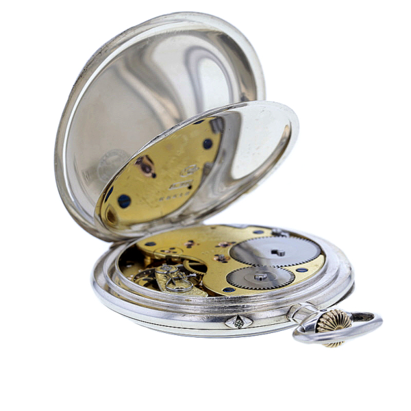 A. Lange und Söhne 1A Lepine Taschenuhr, Silber 900/-, ca. 1920 – Bild 6