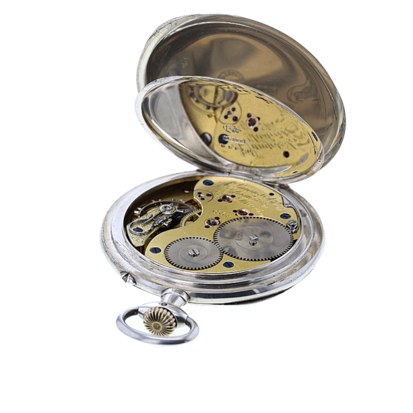 A. Lange und Söhne 1A Lepine Taschenuhr, Silber 900/-, ca. 1920 – Bild 7