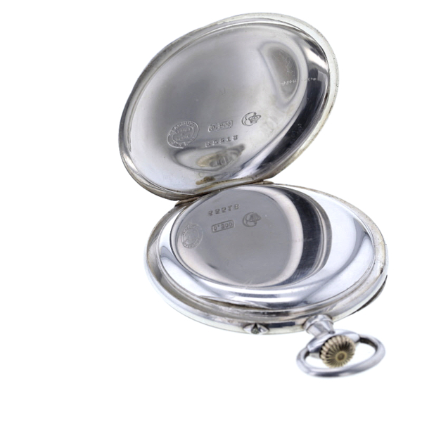 A. Lange und Söhne 1A Lepine Taschenuhr, Silber 900/-, ca. 1920 – Bild 5