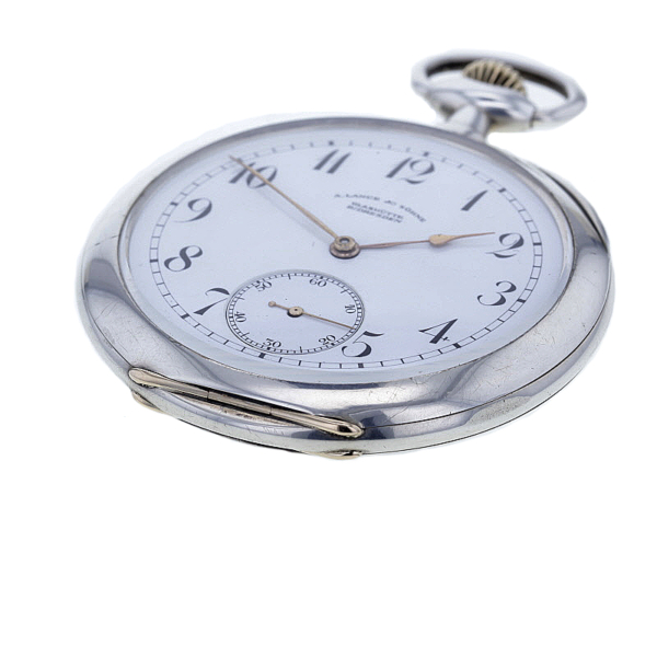 A. Lange und Söhne 1A Lepine Taschenuhr, Silber 900/-, ca. 1920 – Bild 3