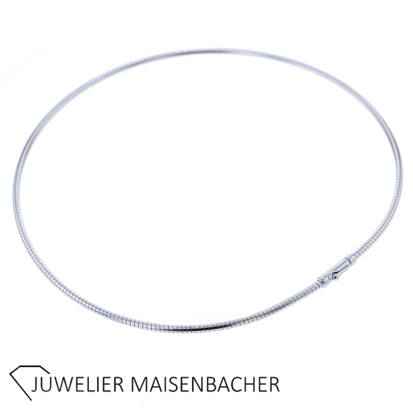 Massiver Omega Halsreif in 750er Weißgold