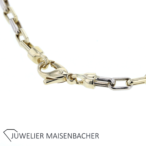 Klassische elegante Kette in 750er Gelbgold und Weißgold – Bild 3