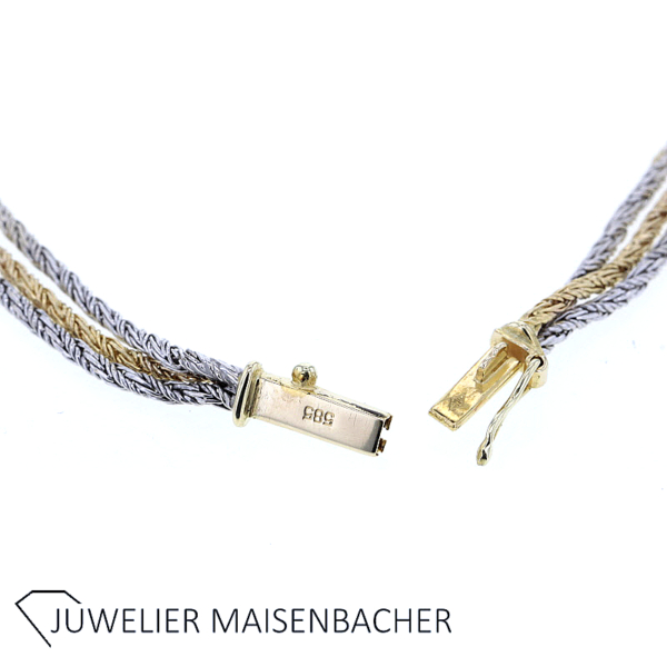 Collier in 585er Gelbgold und Weißgold mit Brillanten – Bild 6