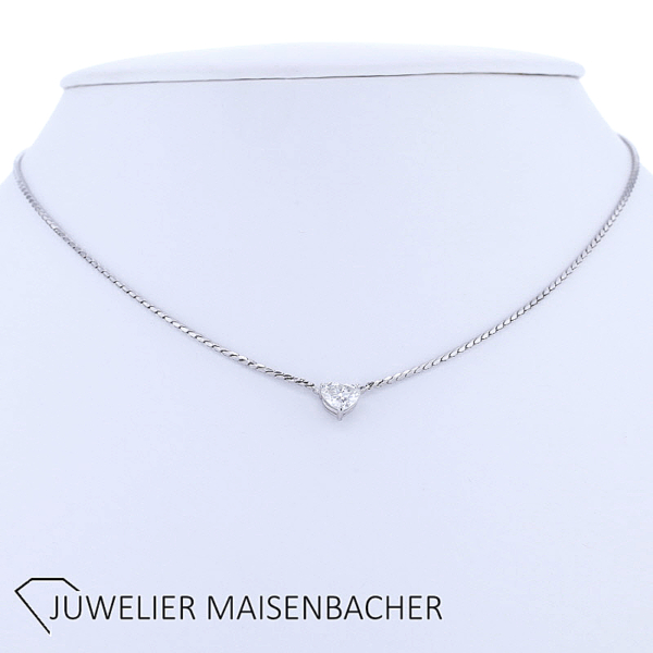 Collier mit einem Herz Diamant 0,96 ct in 750er Weißgold – Bild 2