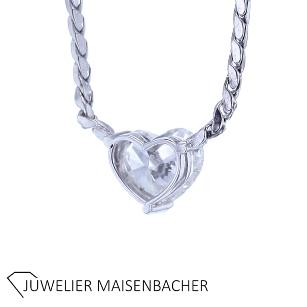 Collier mit einem Herz Diamant 0,96 ct in 750er Weißgold – Bild 4
