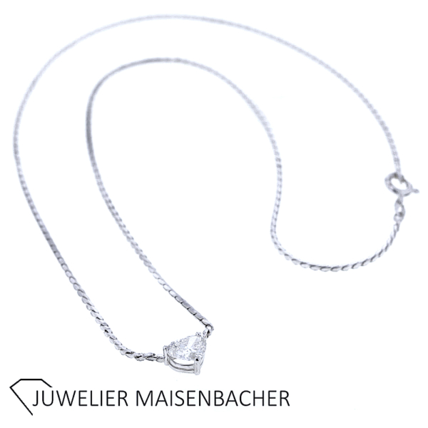 Collier mit einem Herz Diamant 0,96 ct in 750er Weißgold – Bild 3