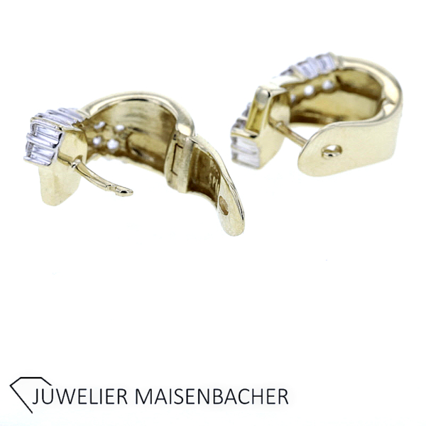 Wunderschöne Schanier Creolen in 585er Gelbgold  mit Zirkonia – Bild 5
