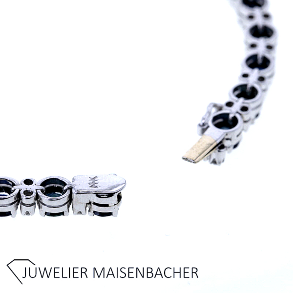 Elegantes Tennisarmband mit Saphir und Diamantbesatz in 585er Weißgold – Bild 4
