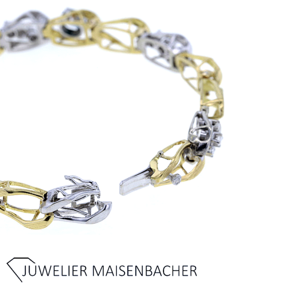 Handgefertigtes Saphir Brillant Armband 750er Gold – Bild 4