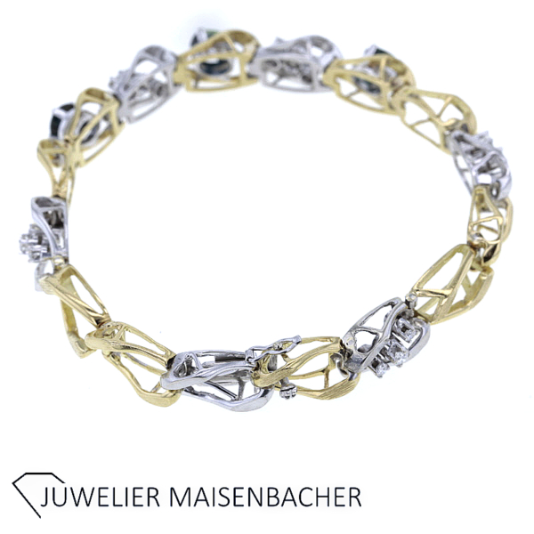 Handgefertigtes Saphir Brillant Armband 750er Gold – Bild 3