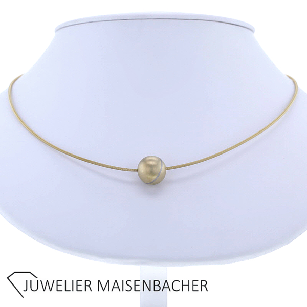 Niessing Halsreif mit Kugel Anhänger 750er Gelbgold