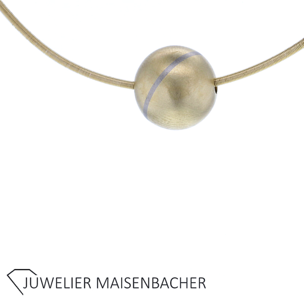 Niessing Halsreif mit Kugel Anhänger 750er Gelbgold – Bild 4