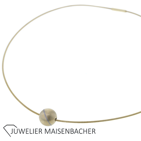 Niessing Halsreif mit Kugel Anhänger 750er Gelbgold – Bild 2