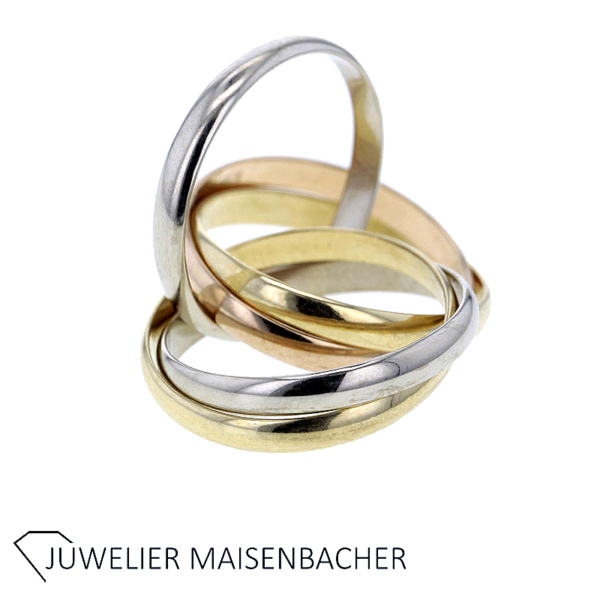 Cartier Trinity Ring fünfreihig 750er Tricolor – Bild 3