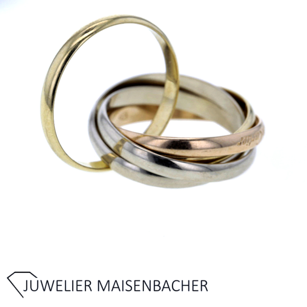 Cartier Trinity Ring fünfreihig 750er Tricolor – Bild 5