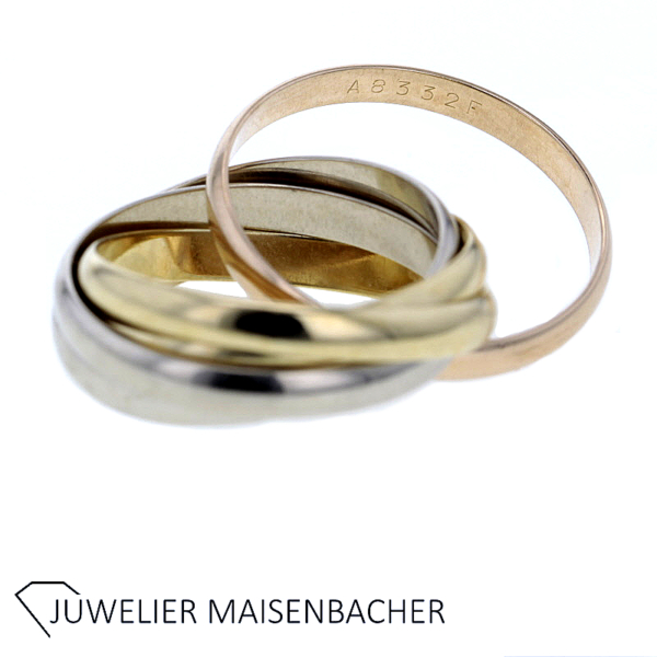 Cartier Trinity Ring fünfreihig 750er Tricolor – Bild 2